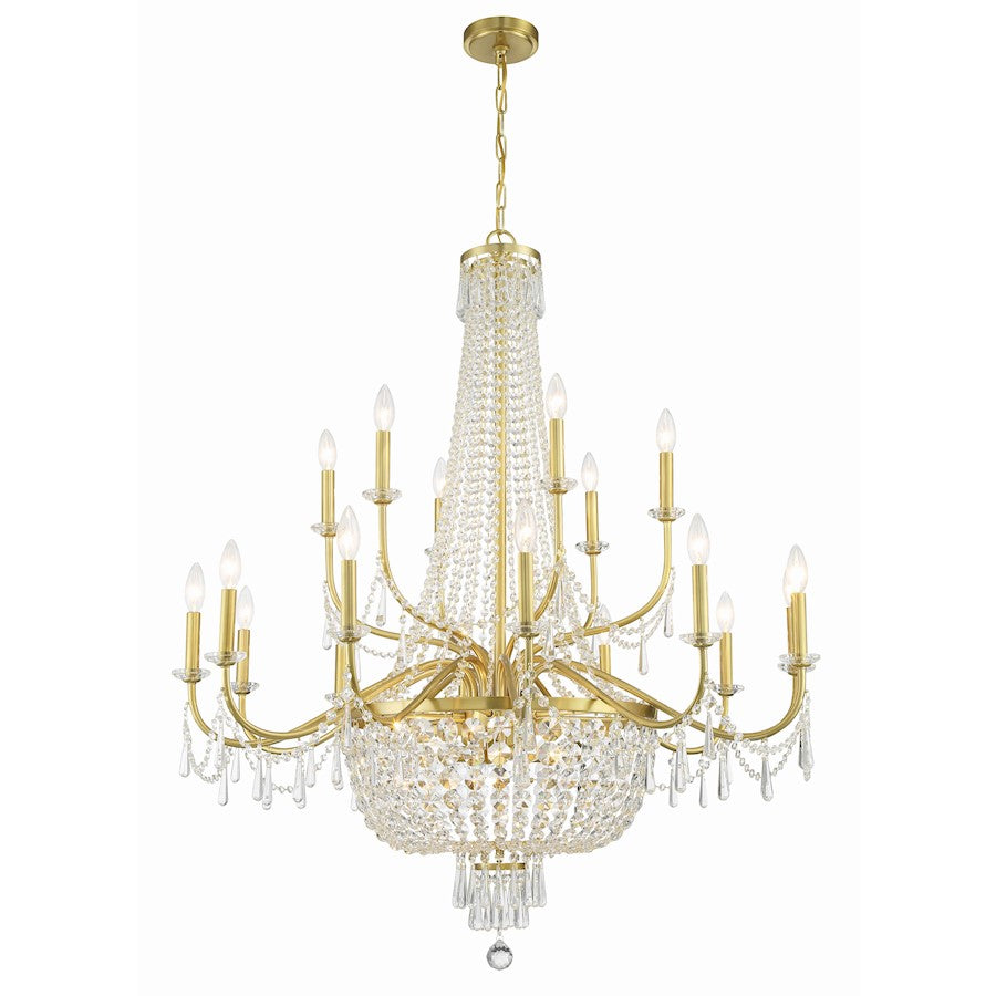 Crystorama Haywood 22 Light Chandelier, Aged Brass - HWD-7722-AG