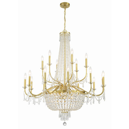 Crystorama Haywood 22 Light Chandelier, Aged Brass - HWD-7722-AG