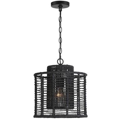 Crystorama Jayna 1 Light Pendant, Matte Black - JAY-A5001-MK