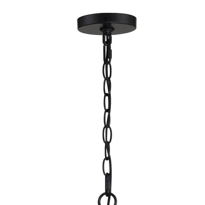 4 Light Chandelier, Matte Black