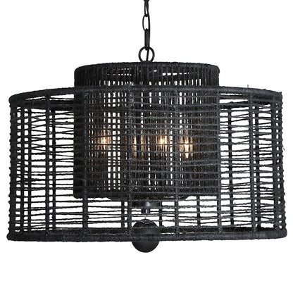 4 Light Chandelier, Matte Black