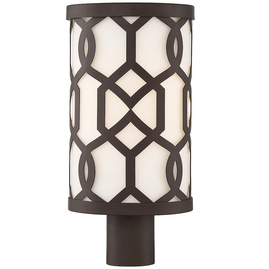 Crystorama Jennings 1 Light Outdoor Lantern Post Light, Dark Bronze