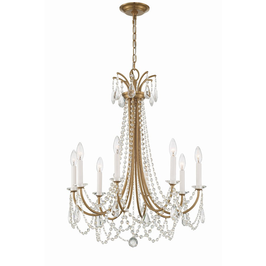 Crystorama Karrington 8 Light Chandelier, Aged Brass - KAR-90908-AG-CL-MWP