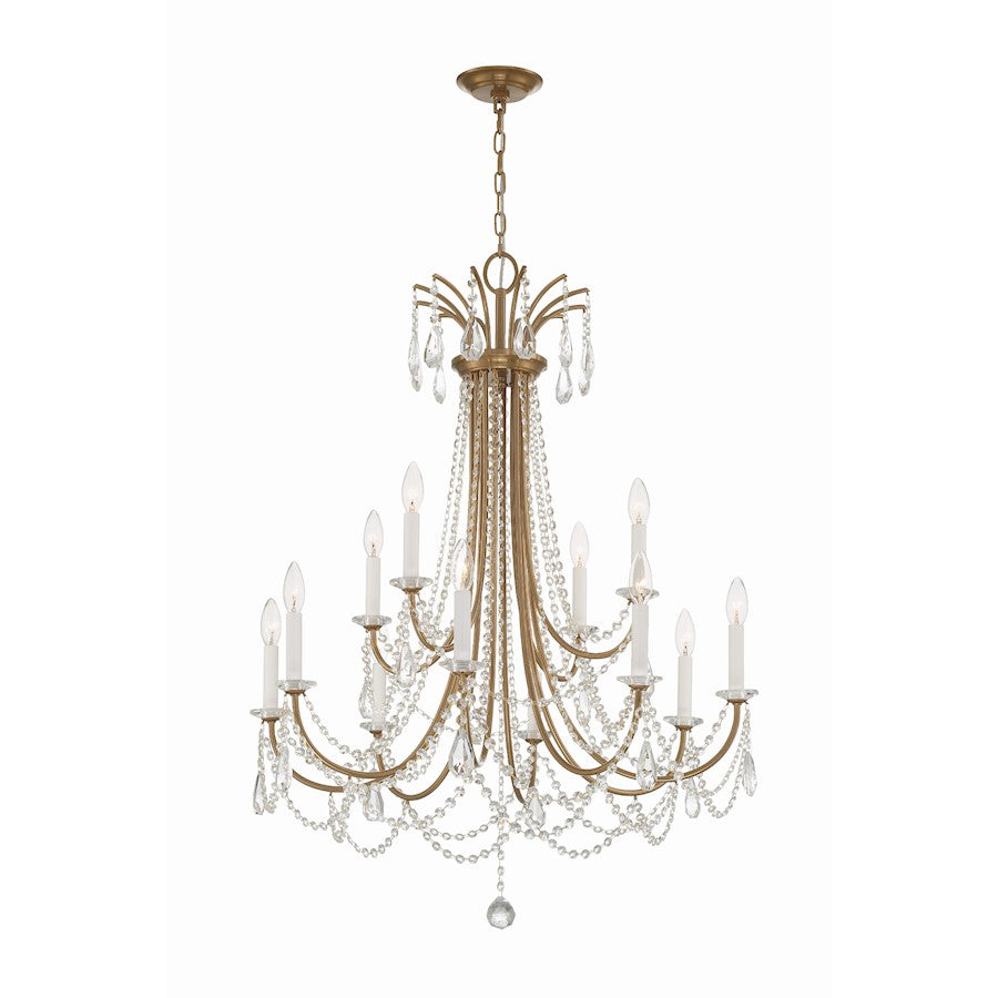 Crystorama Karrington 12 Light Chandelier, Aged Brass - KAR-90912-AG-CL-MWP