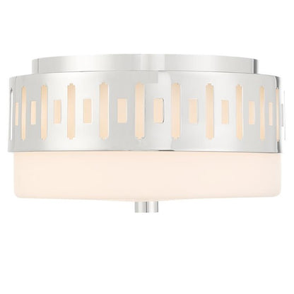 Crystorama Keaton 2 Light Ceiling Mount, Polished Nickel - KEA-B8200-PN