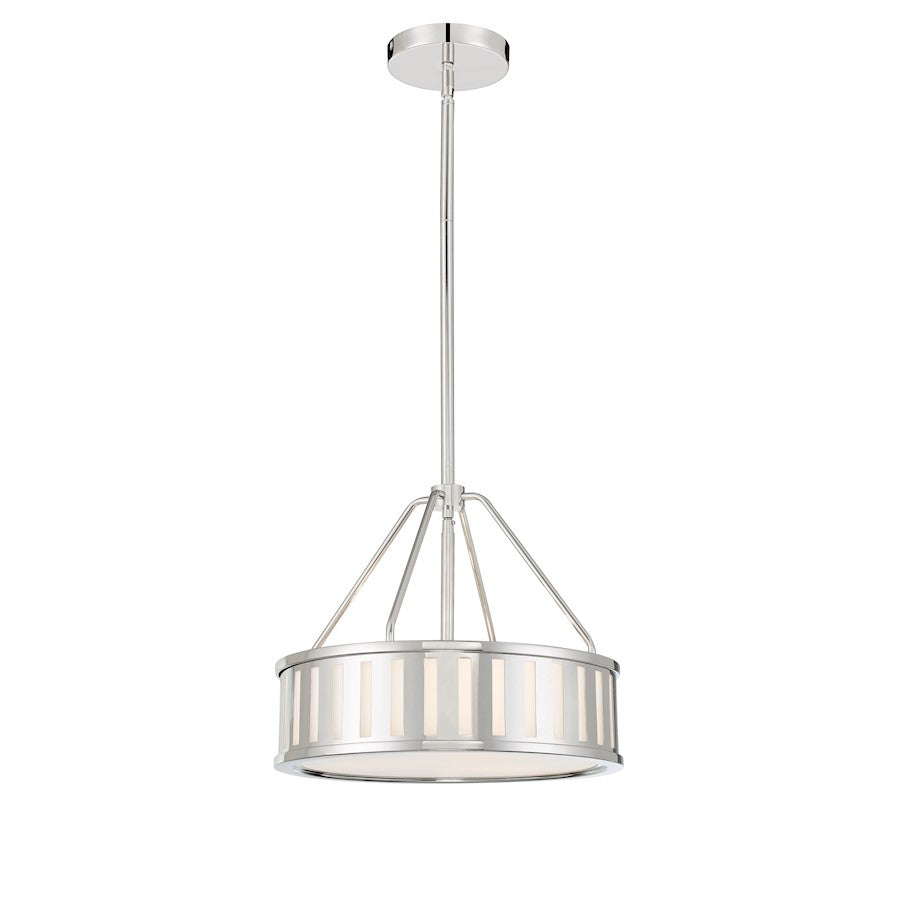 Crystorama Kendal 3 Light Pendant, Polished Nickel - KEN-8303-PN