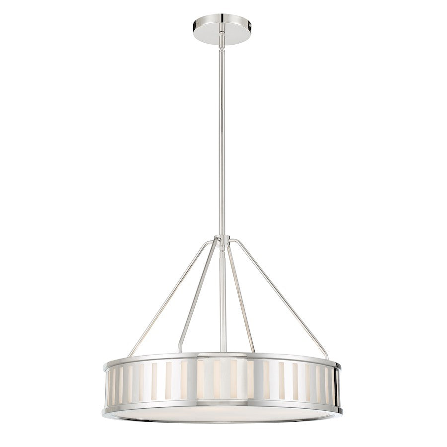 Crystorama Kendal 4 Light Pendant, Polished Nickel - KEN-8304-PN