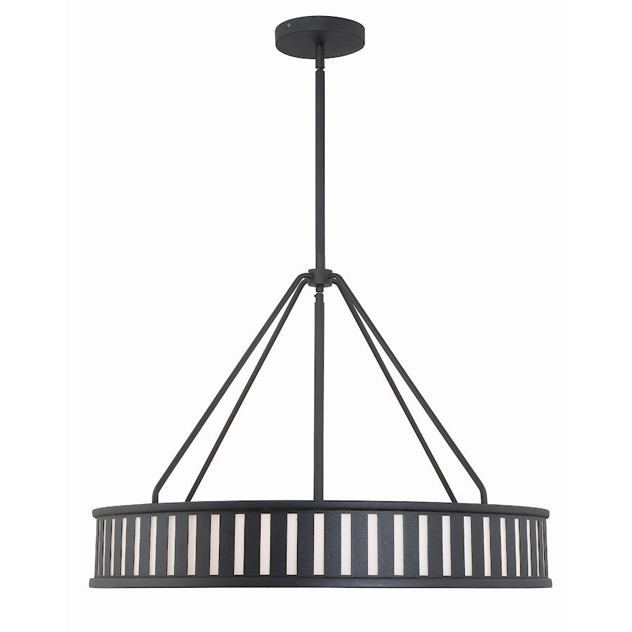 Crystorama Kendal 6 Light Pendant, Black Forged - KEN-8306-BF