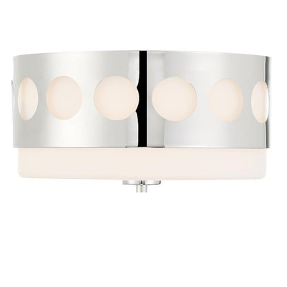 Crystorama Kirby 2 Light Ceiling Mount, Polished Nickel - KIR-B8100-PN