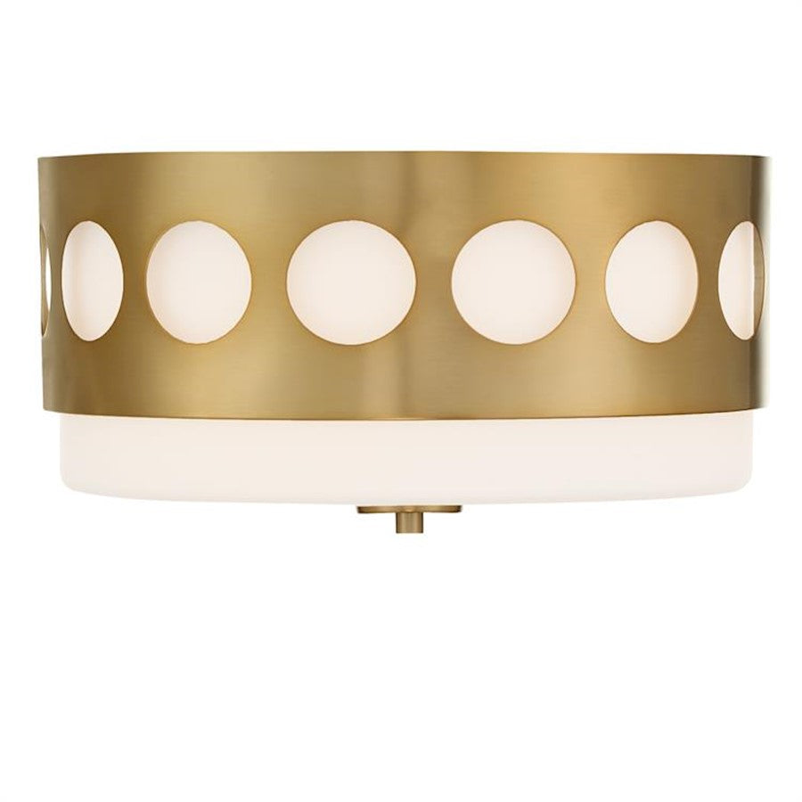 Crystorama Kirby 2 Light Ceiling Mount, Vibrant Gold - KIR-B8100-VG