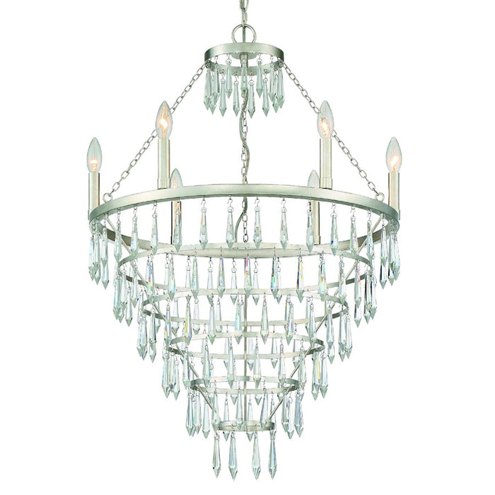 Crystorama Lucille 6 Light Chandelier, Antique Silver - LUC-A9066-SA