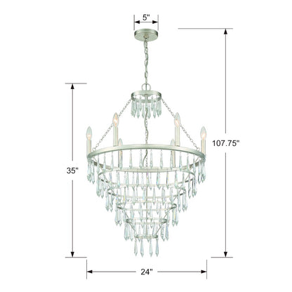 Lucille Chandelier, Antique Silver