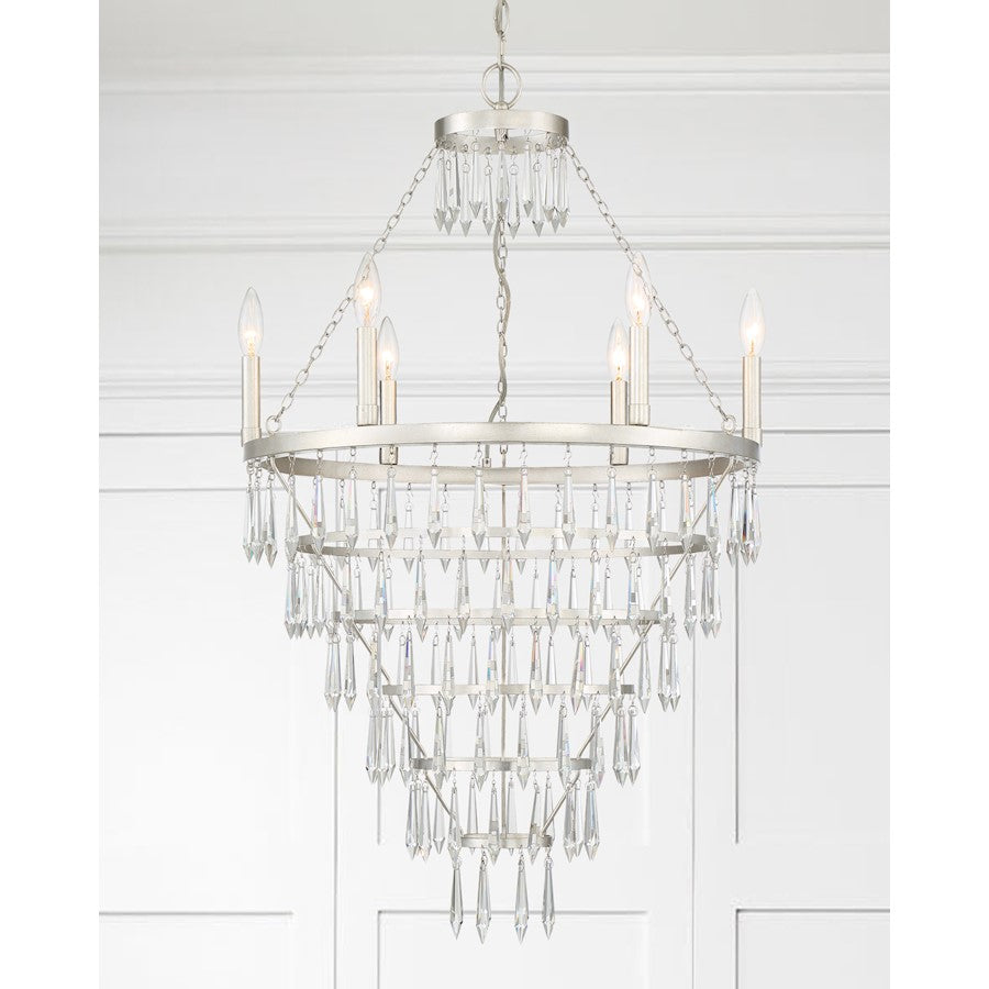 Lucille Chandelier, Antique Silver