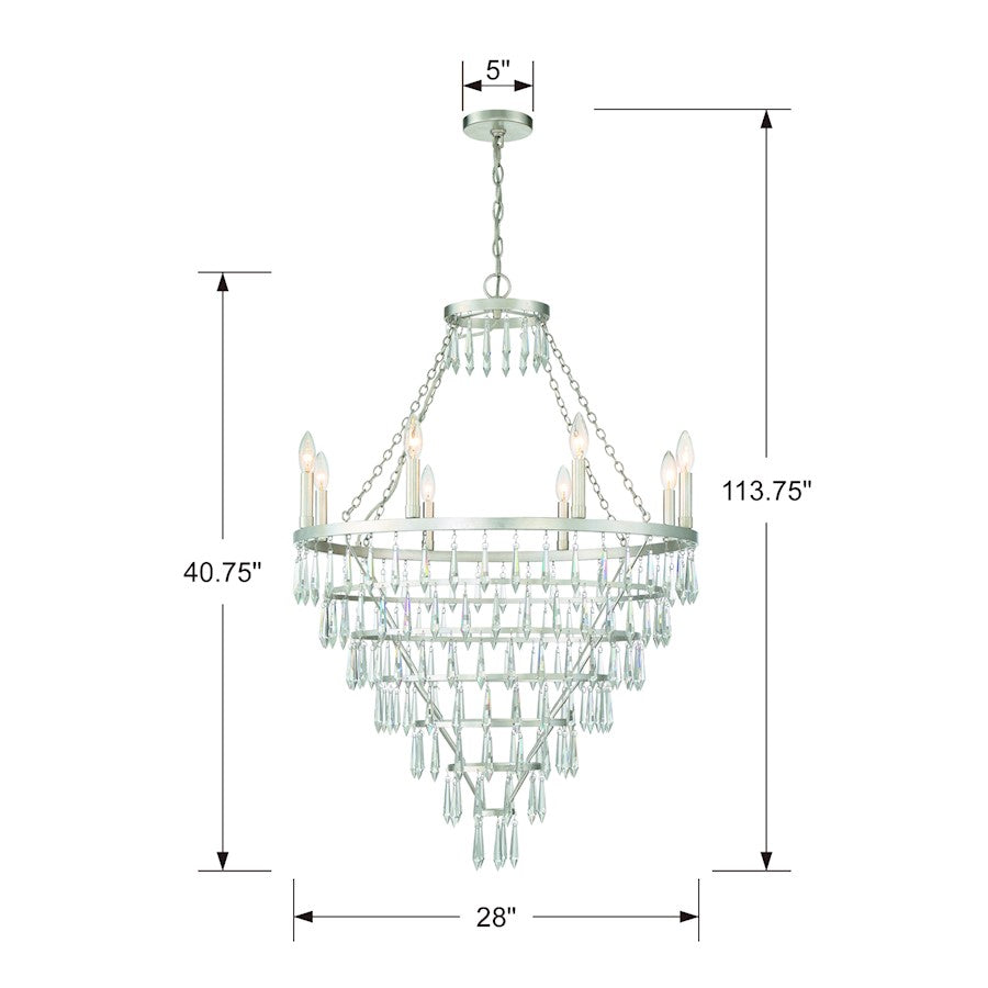 Lucille Chandelier, Antique Silver