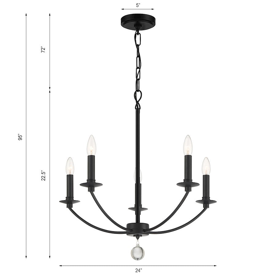 Mila Chandelier, Black