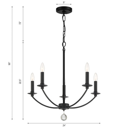 Mila Chandelier, Black