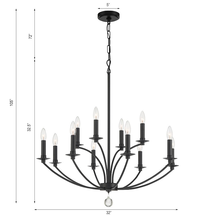 Mila Chandelier, Black