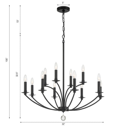 Mila Chandelier, Black