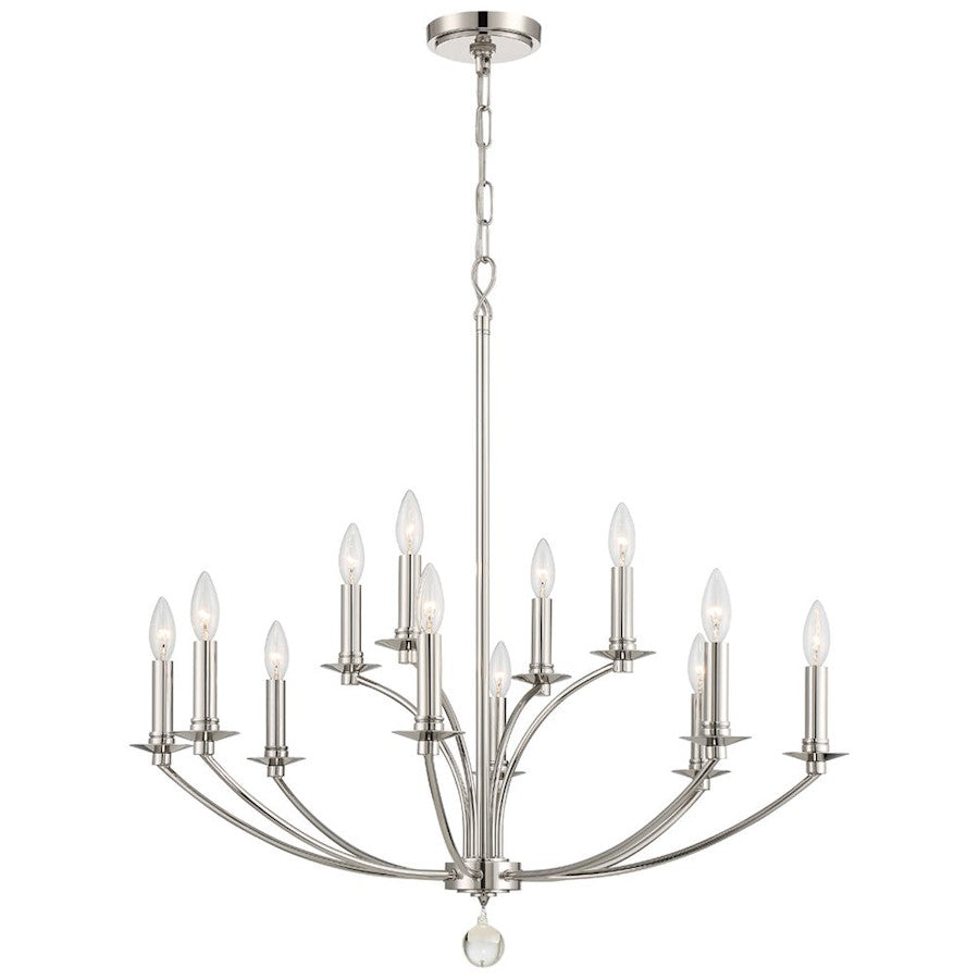 Mila Chandelier, Polished Nickel