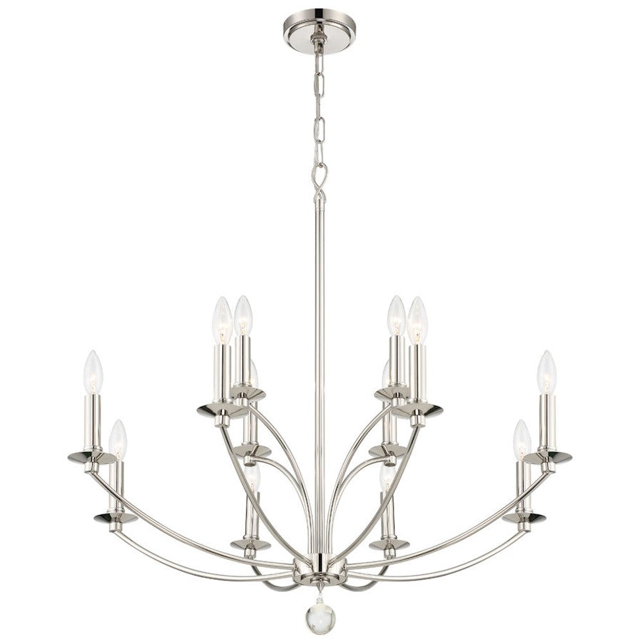 Mila Chandelier, Polished Nickel