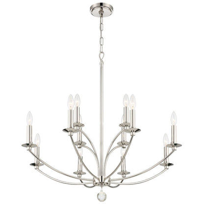 Mila Chandelier, Polished Nickel