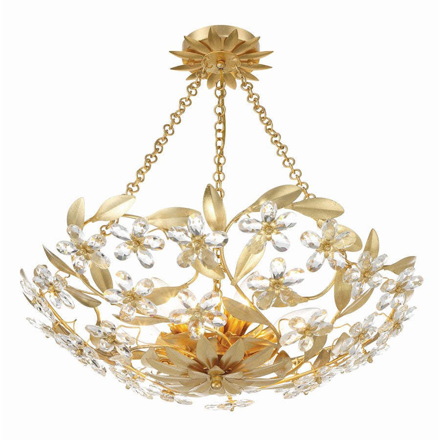 Crystorama Marselle 6 Light Semi Flush Mount, Antique Gold - MSL-306-GA-CEILING