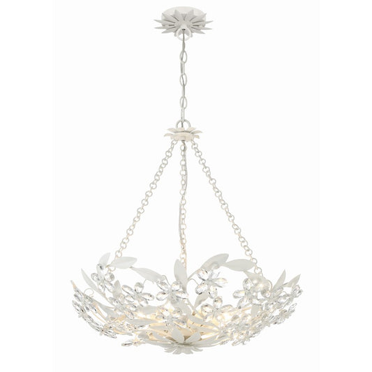 Crystorama Marselle 6 Light Chandelier, Matte White - MSL-306-MT