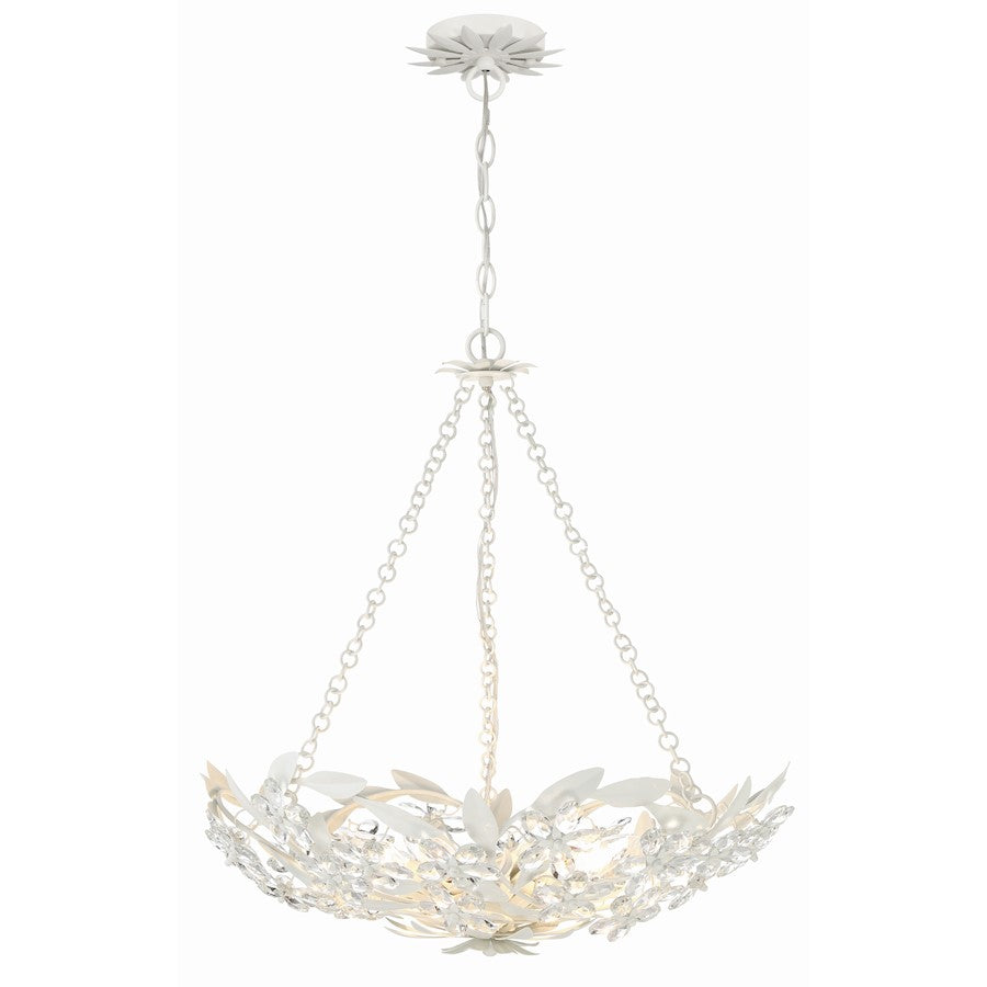 6 Light Chandelier, Matte White