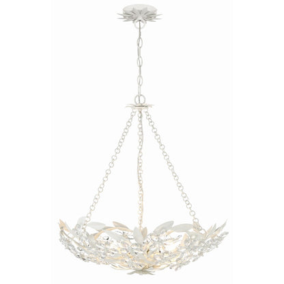 6 Light Chandelier, Matte White