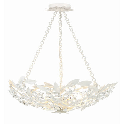 6 Light Chandelier, Matte White