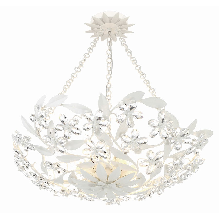 Crystorama Marselle 6 Light Semi Flush Mount, Matte White - MSL-306-MT-CEILING