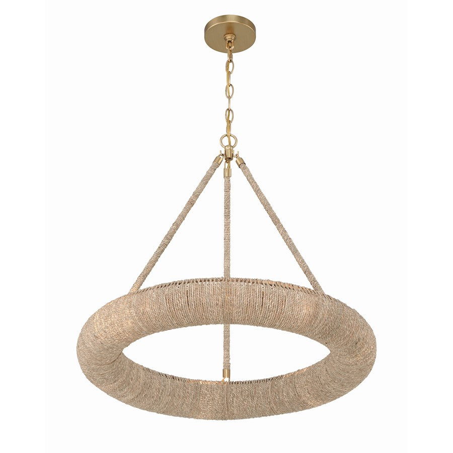 6 Light Chandelier, Soft Gold