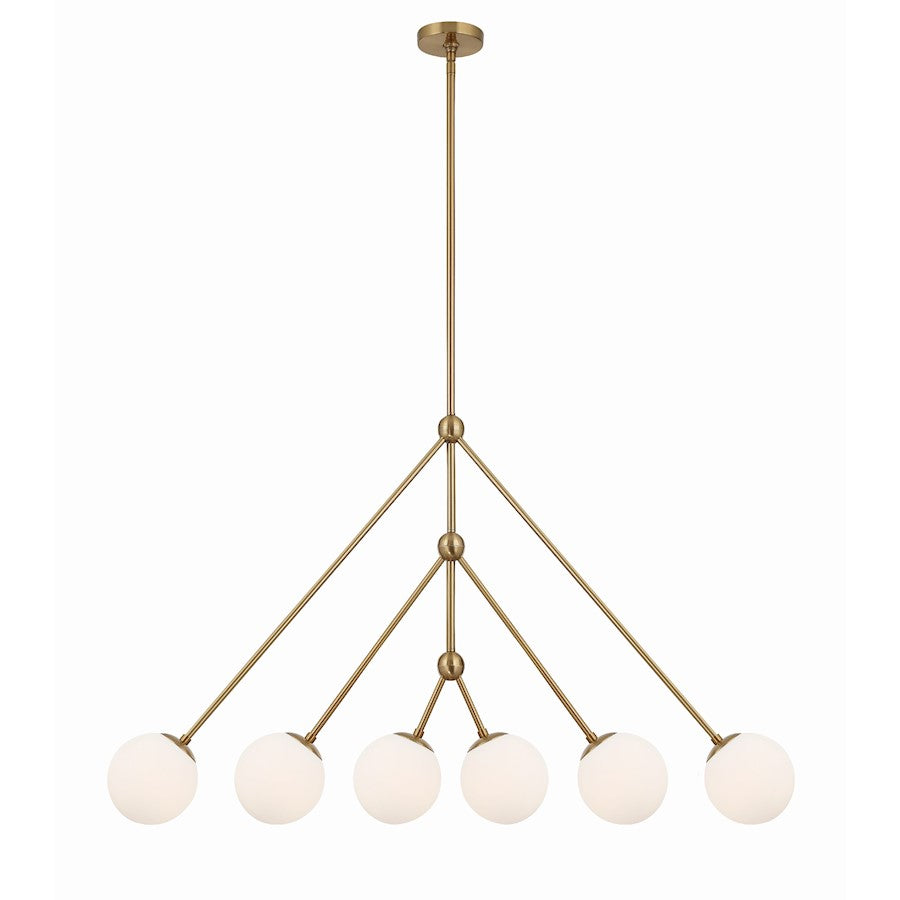 Crystorama Omni 6 Light Chandelier, Aged Brass - OMN-3006-AG