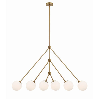 Crystorama Omni 6 Light Chandelier, Aged Brass - OMN-3006-AG