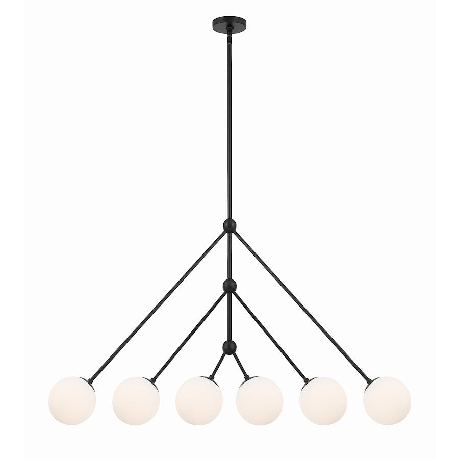 Crystorama Omni 6 Light Chandelier, Matte Black - OMN-3006-MK