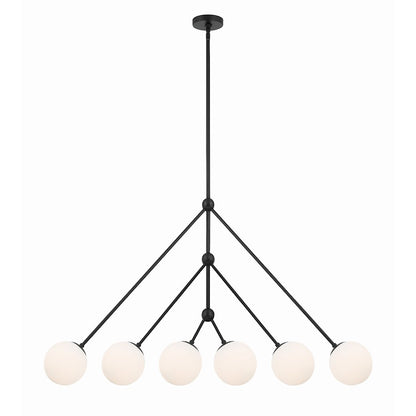 Crystorama Omni 6 Light Chandelier, Matte Black - OMN-3006-MK