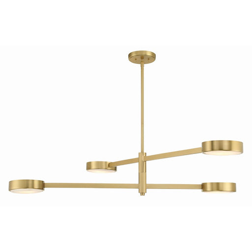 Crystorama Orson 4 Light Chandelier, Modern Gold/Stone - ORS-734-MG-ST