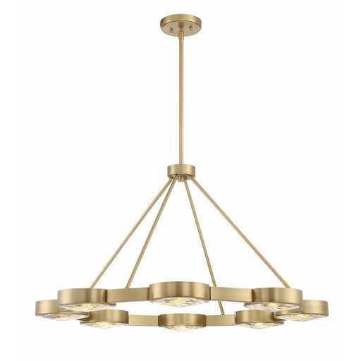 Crystorama Orson 8 Light Pendant, Modern Gold/Clear - ORS-738-MG