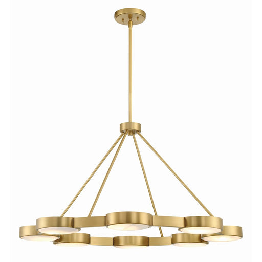 Crystorama Orson 8 Light Chandelier, Modern Gold/Stone - ORS-738-MG-ST