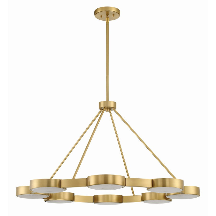 8 Light Chandelier, Modern Gold