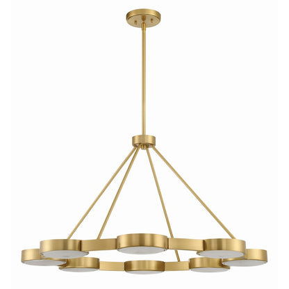 8 Light Chandelier, Modern Gold