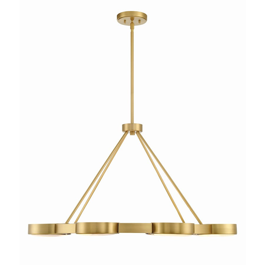 8 Light Chandelier, Modern Gold