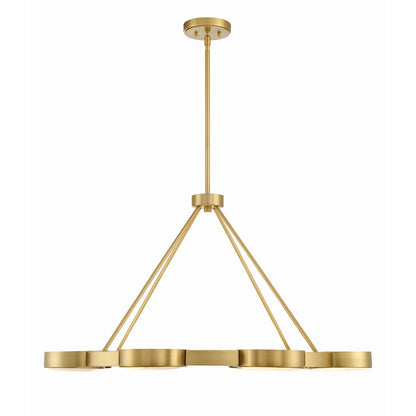 8 Light Chandelier, Modern Gold