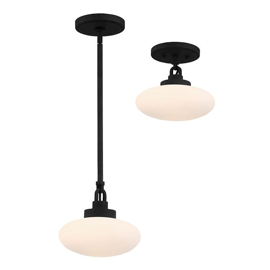 Crystorama Parker 1 Light Pendant, Black Forged - PKR-B8501-BF