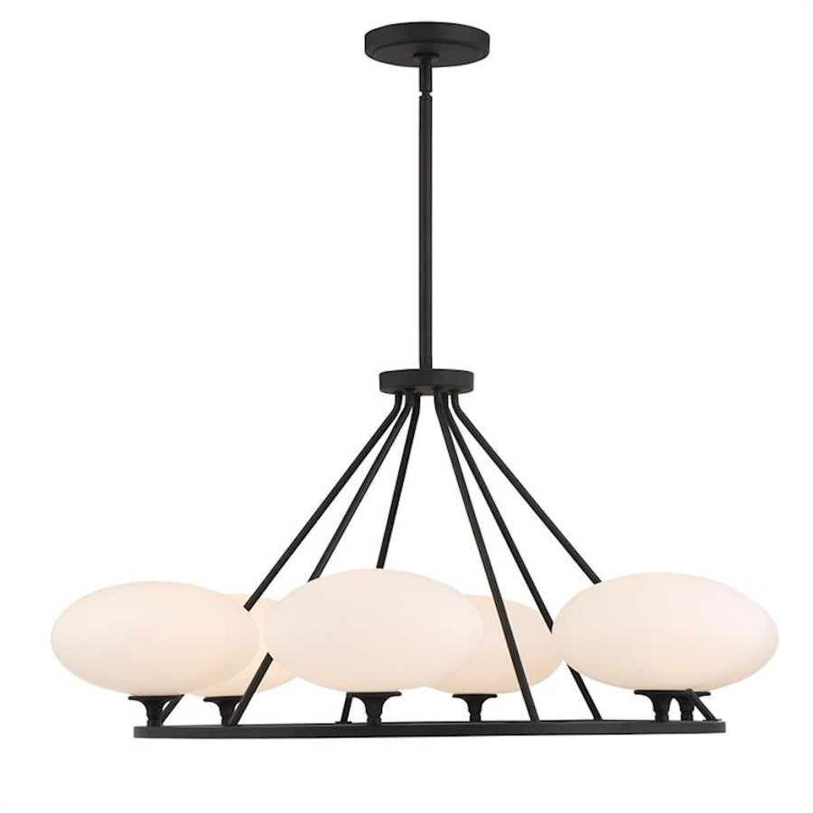 Crystorama Parker 6 Light Chandelier, Black Forged - PKR-B8506-BF