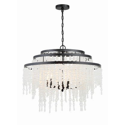 Crystorama Poppy 6 Light Chandelier, Matte Black - POP-A5076-MK-FR