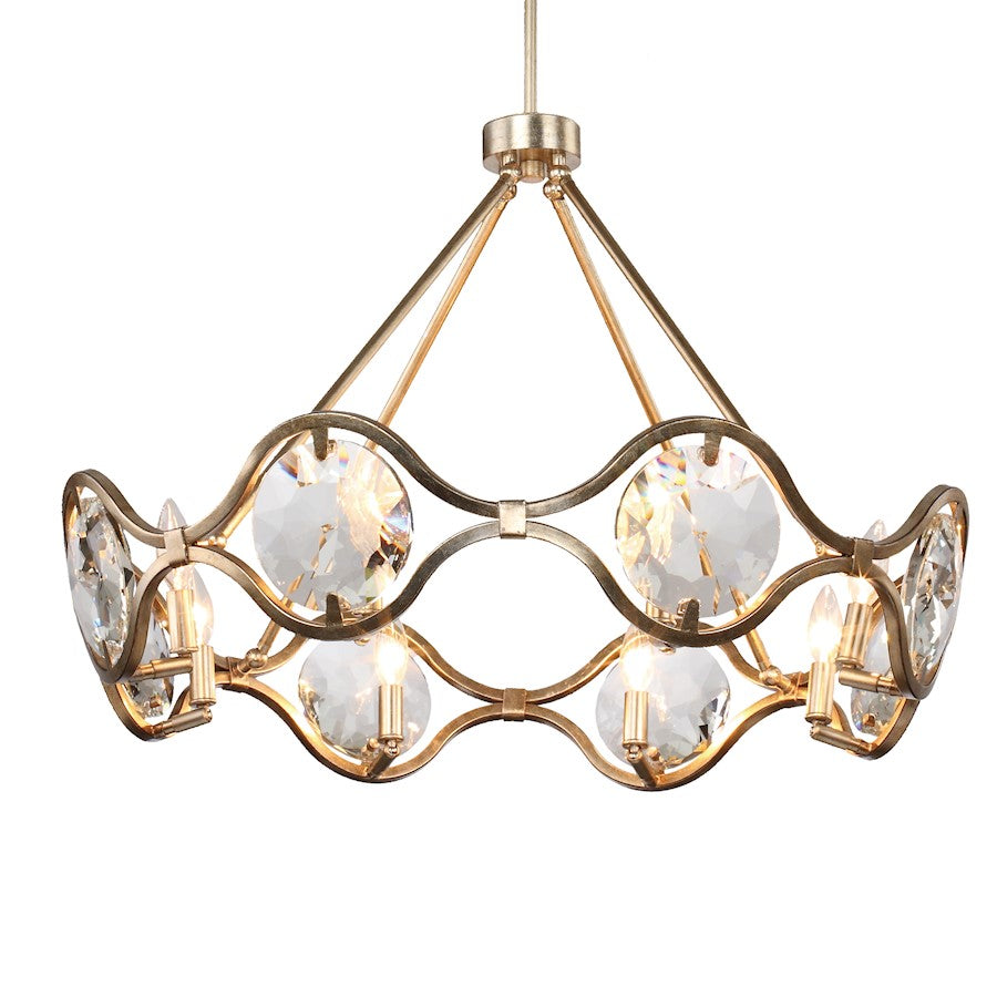 8 Light Chandelier, Distressed Twilight