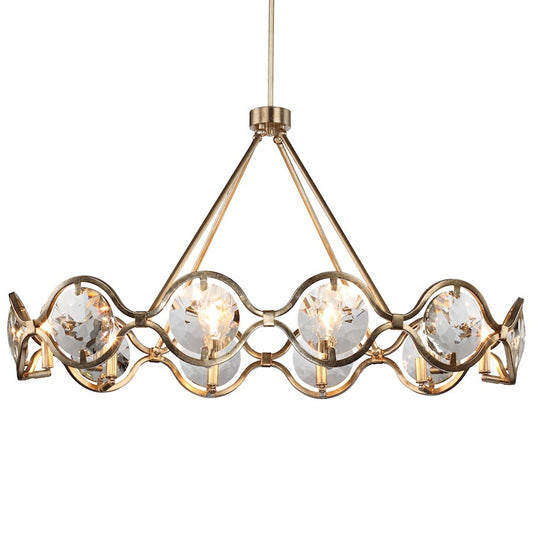 10 Light Chandelier, Distressed Twilight