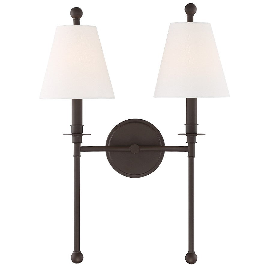 Crystorama Riverdale 2 Light Wall Mount, Dark Bronze - RIV-383-DB