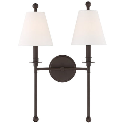 Crystorama Riverdale 2 Light Wall Mount, Dark Bronze - RIV-383-DB